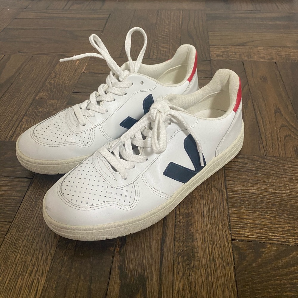 Veja V-10 Sneakers White Nautico Pekin (red/blue)